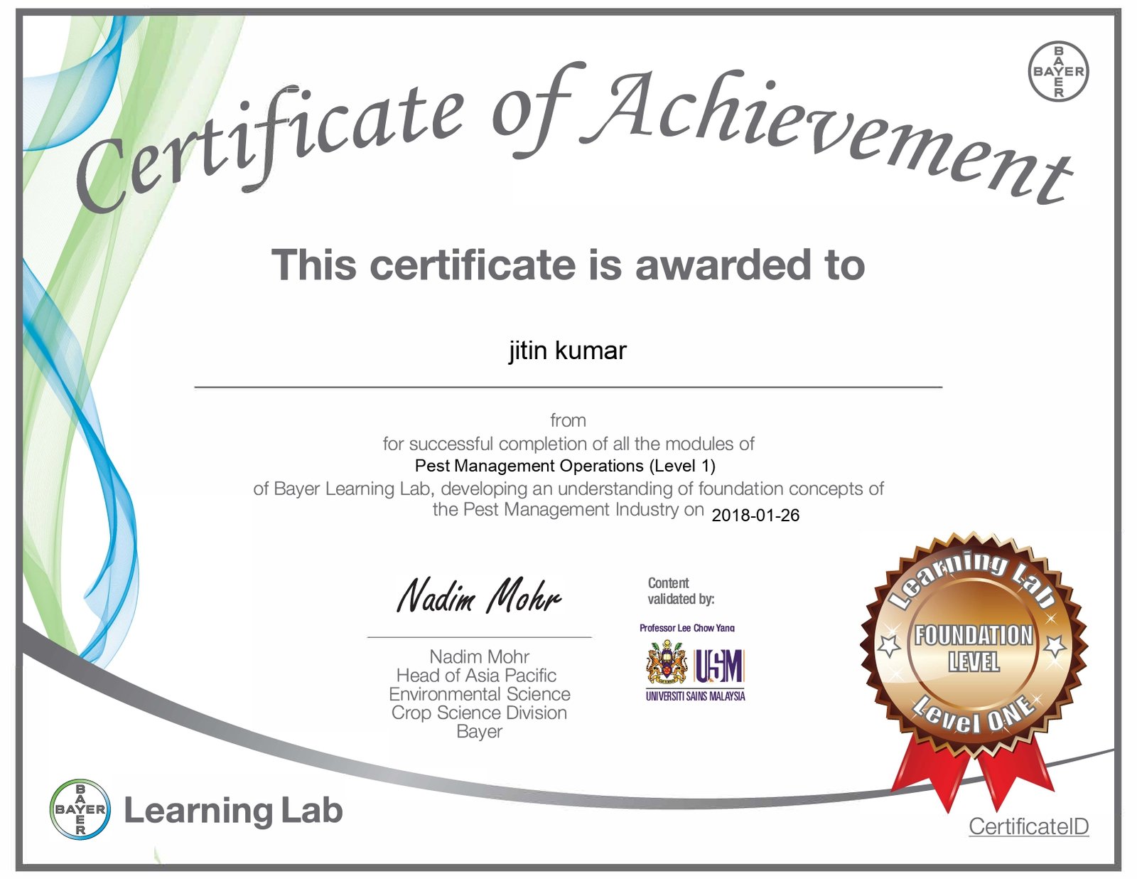 Pest Control Certificate 5
