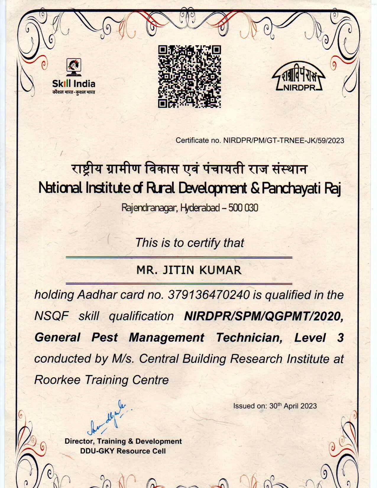 Pest Control Certificate 4